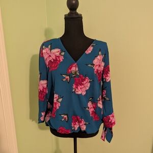 Floral work blouse